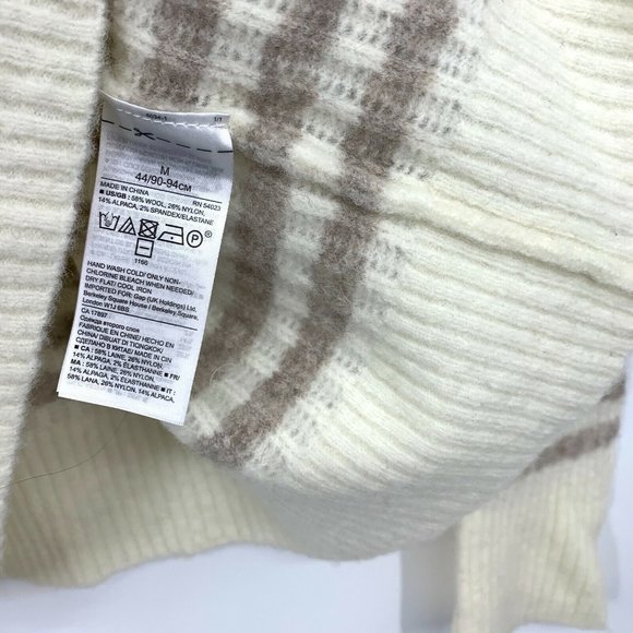 Striped Cream and White Turtleneck Sweater - Picture 7 of 11